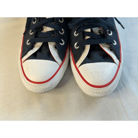Women's Converse All Star Low Top Sneakers, Blue/White Canvas Lace-Up, Size 9 - Picture 6 of 8